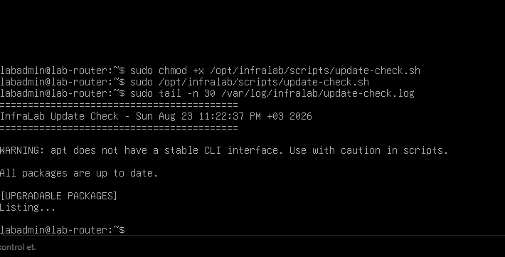 Update-check output