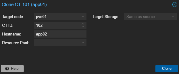 Cloning app01 into app02